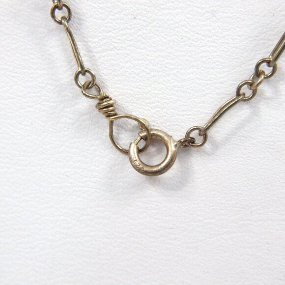 VTG 925 Sterling Silver Necklace 21in Wire Wrapped Quartz Crystal Pendant 5g USA - Picture 5 of 8